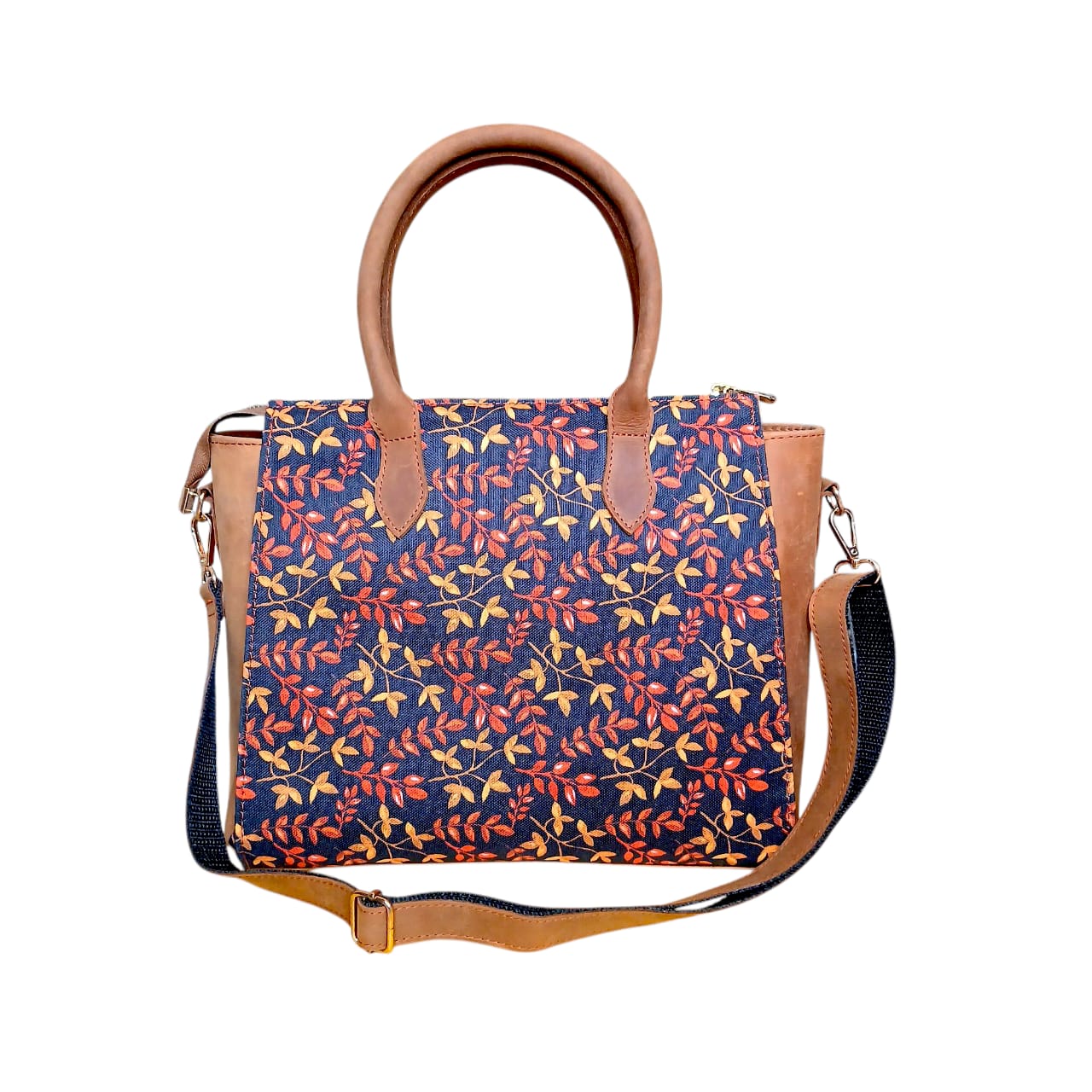 Women Luxurious Printed Canvas & Leather Tote Bag