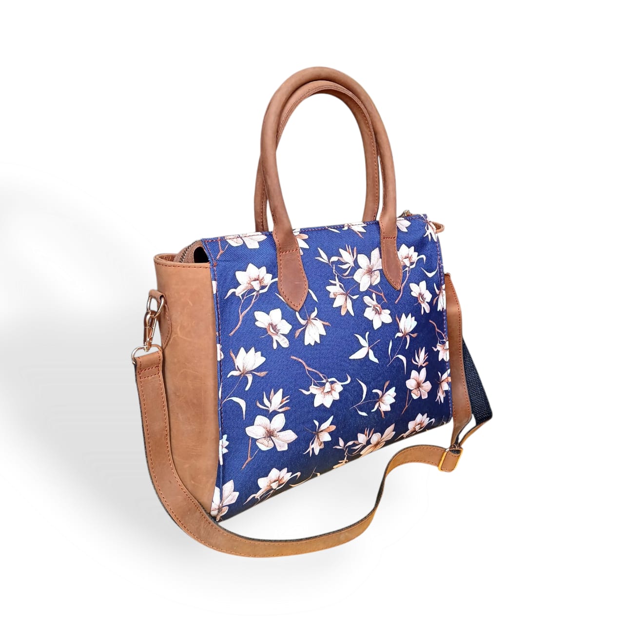 Women Luxurious Printed Canvas & Leather Tote