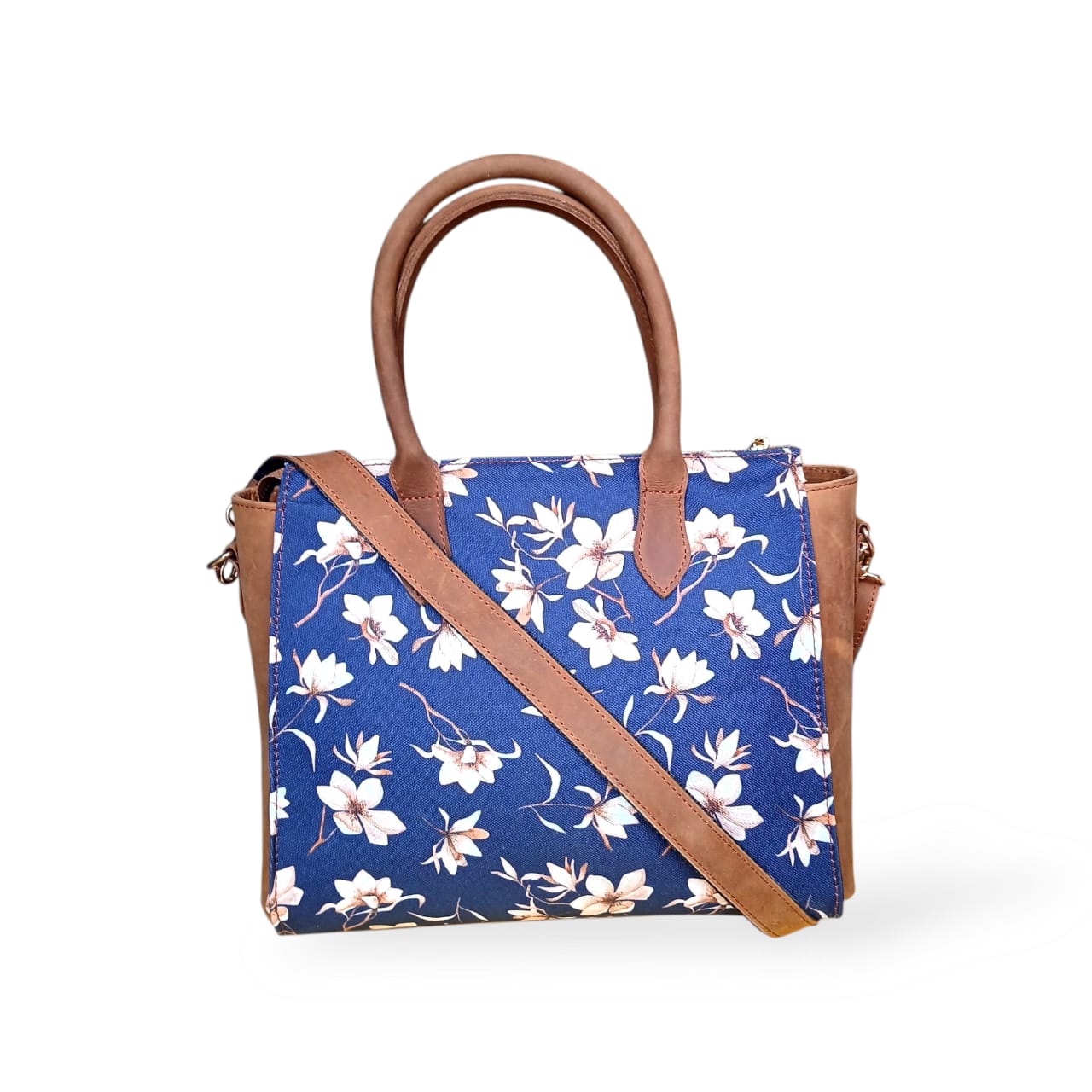 Women Luxurious Printed Canvas & Leather Tote