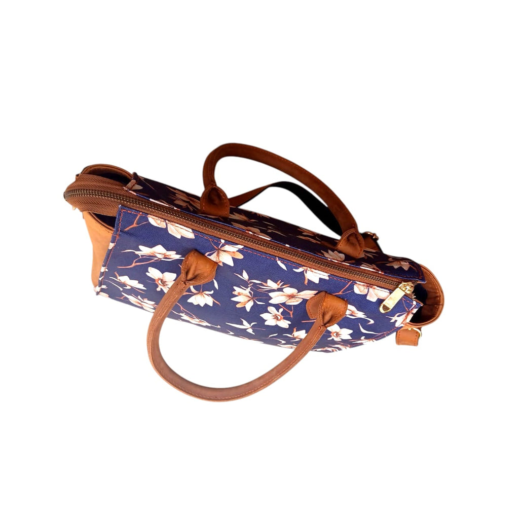Women Luxurious Printed Canvas & Leather Tote
