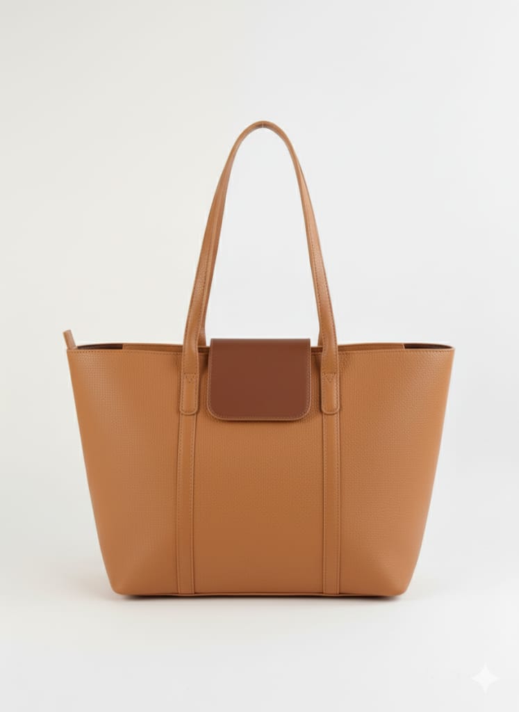 Camel Brown Leather Handbag for Women