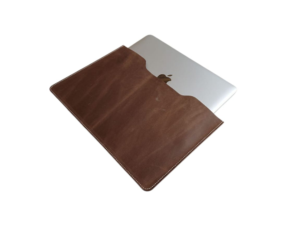 Brown Full-Grain Leather Sleeve for MacBook Air/Pro 13 & iPad 13