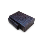 Deep Purple Crocodile Embossed Leather Tobacco Case with Lighter Pouch