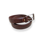 Men’s crocodile Brown belt with metal pin buckle