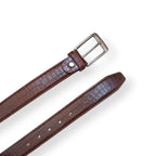 Men’s crocodile belt with metal pin buckle