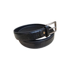 Embossed crocodile black leather belt formal casual