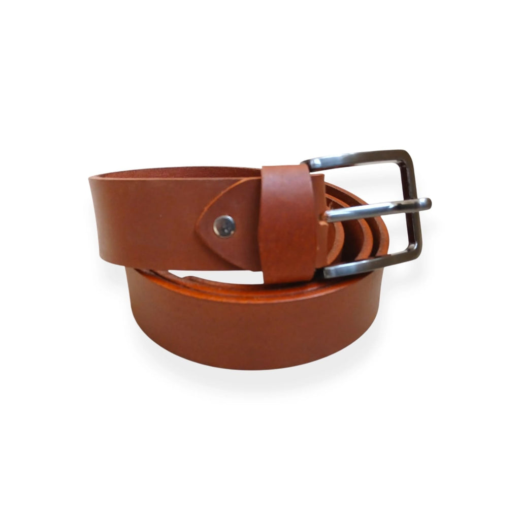 Formal belt for men Tan buffalo leather