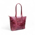 Purple Leather Handbag for Women | Cow Pullup Tote Bag
