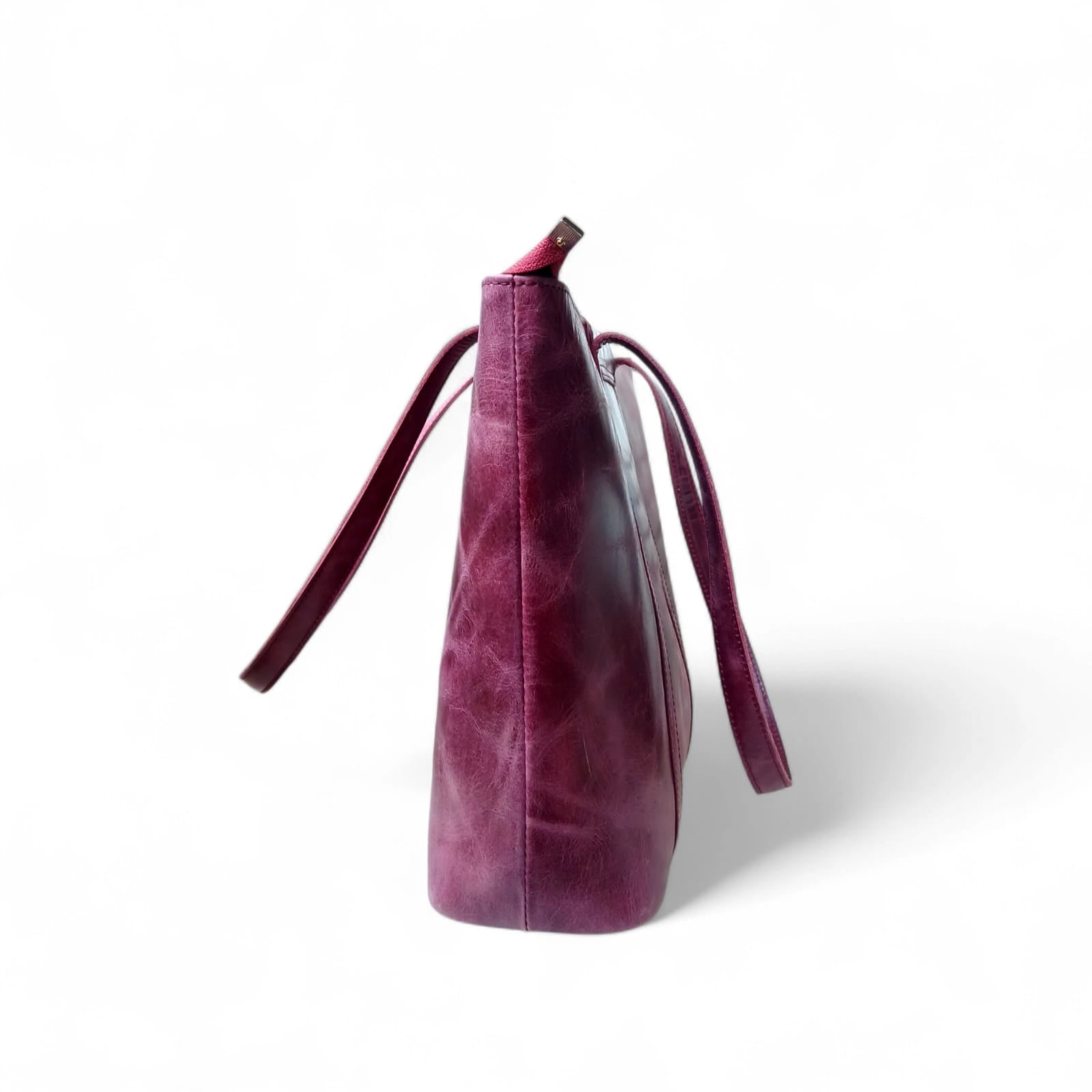 Purple Leather Handbag for Women | Cow Pullup Tote Bag