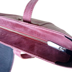 Purple Leather Handbag for Women | Cow Pullup Tote Bag