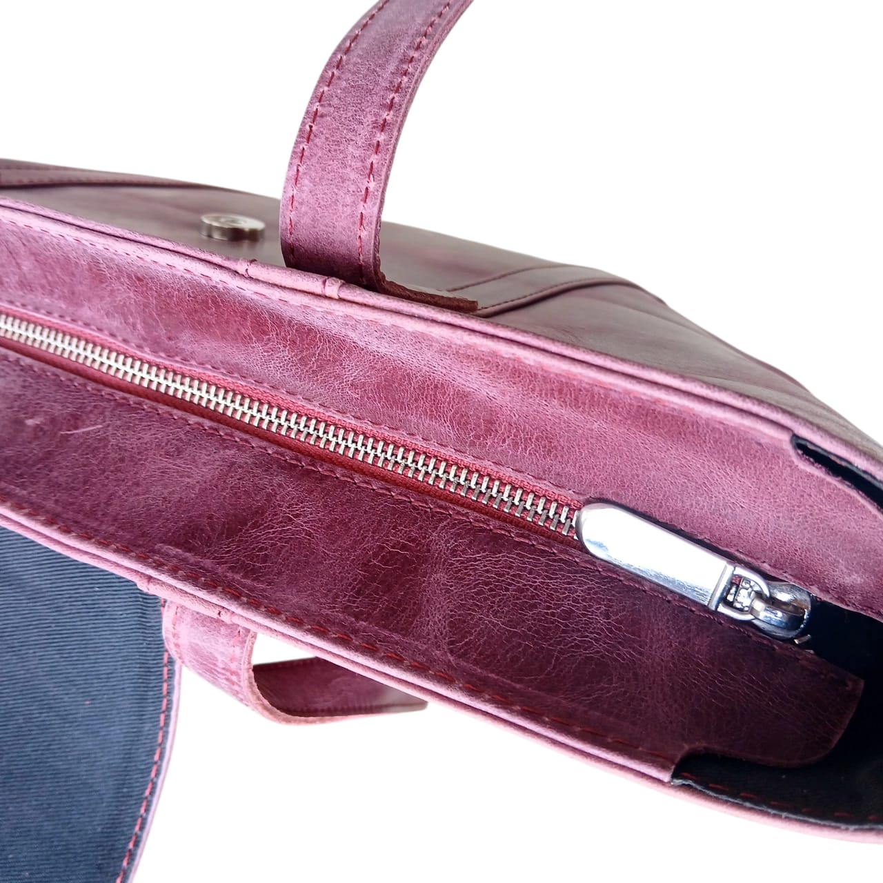 Purple Leather Handbag for Women | Cow Pullup Tote Bag