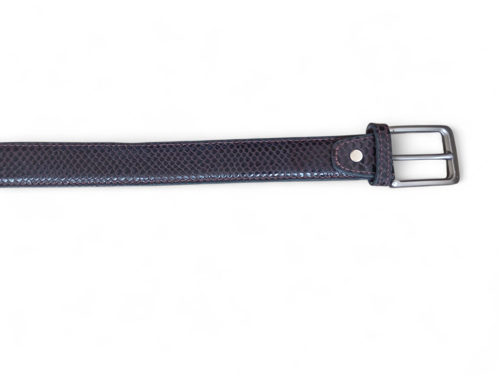  Formal Belt for Men Snake Mebossed | Dark Brown Embossed Leather 35mm