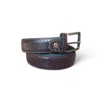  Formal Belt for Men Snake Mebossed | Dark Brown Embossed Leather 35mm