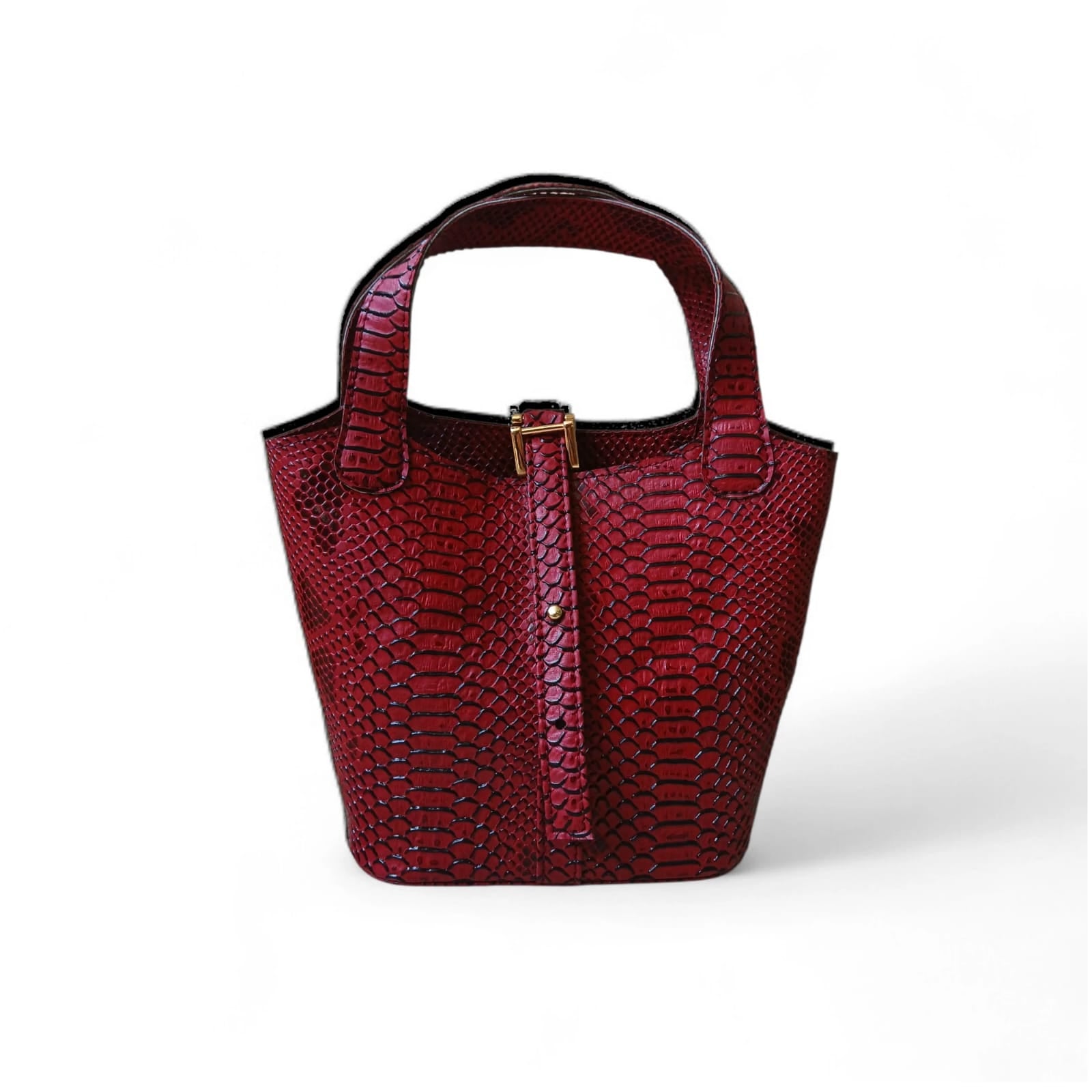 Leather bucket bag for women yellow structured mini handbag 8x10x4 Pakistan