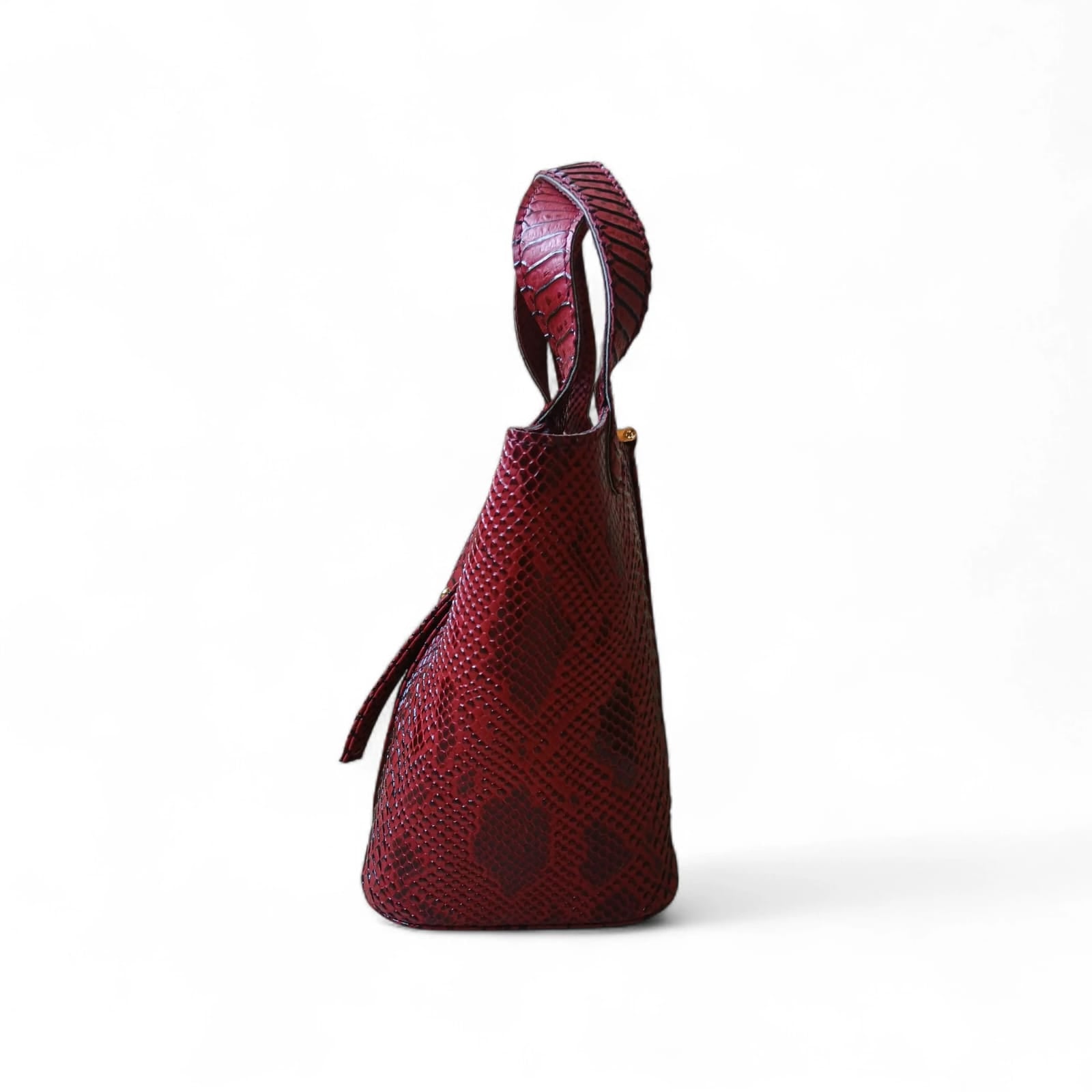 Leather bucket bag for women yellow structured mini handbag 8x10x4 Pakistan