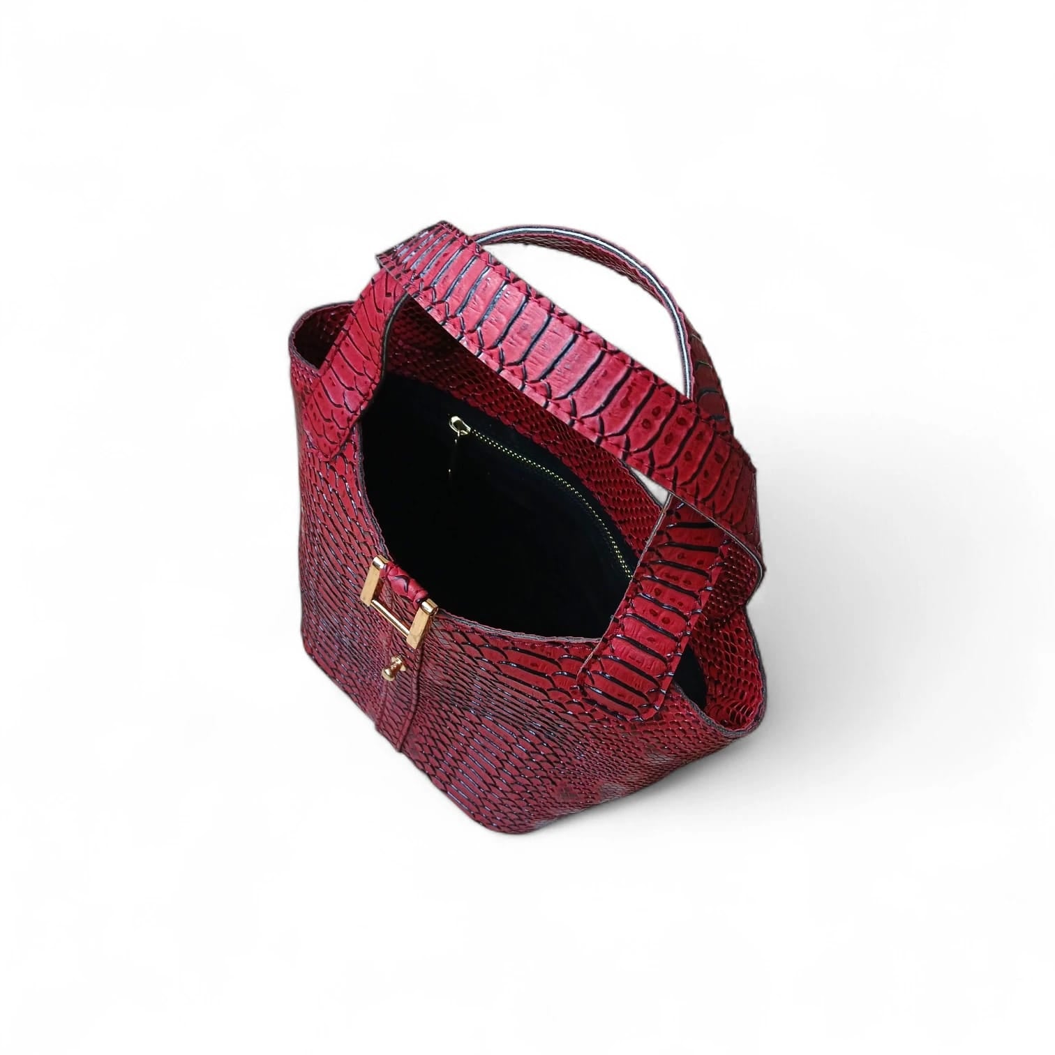 Leather bucket bag for women yellow structured mini handbag 8x10x4 Pakistan