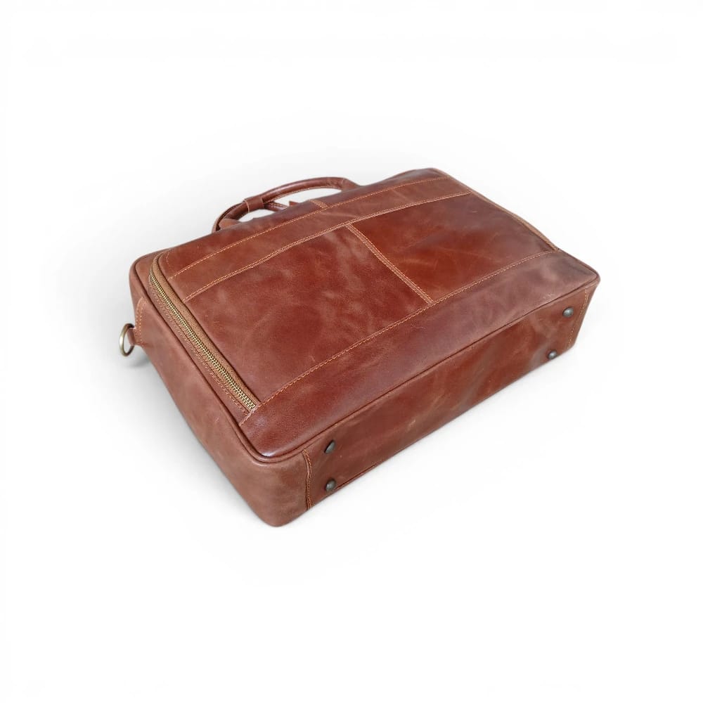 15-Inch Dark Brown premium Leather Laptop Bag