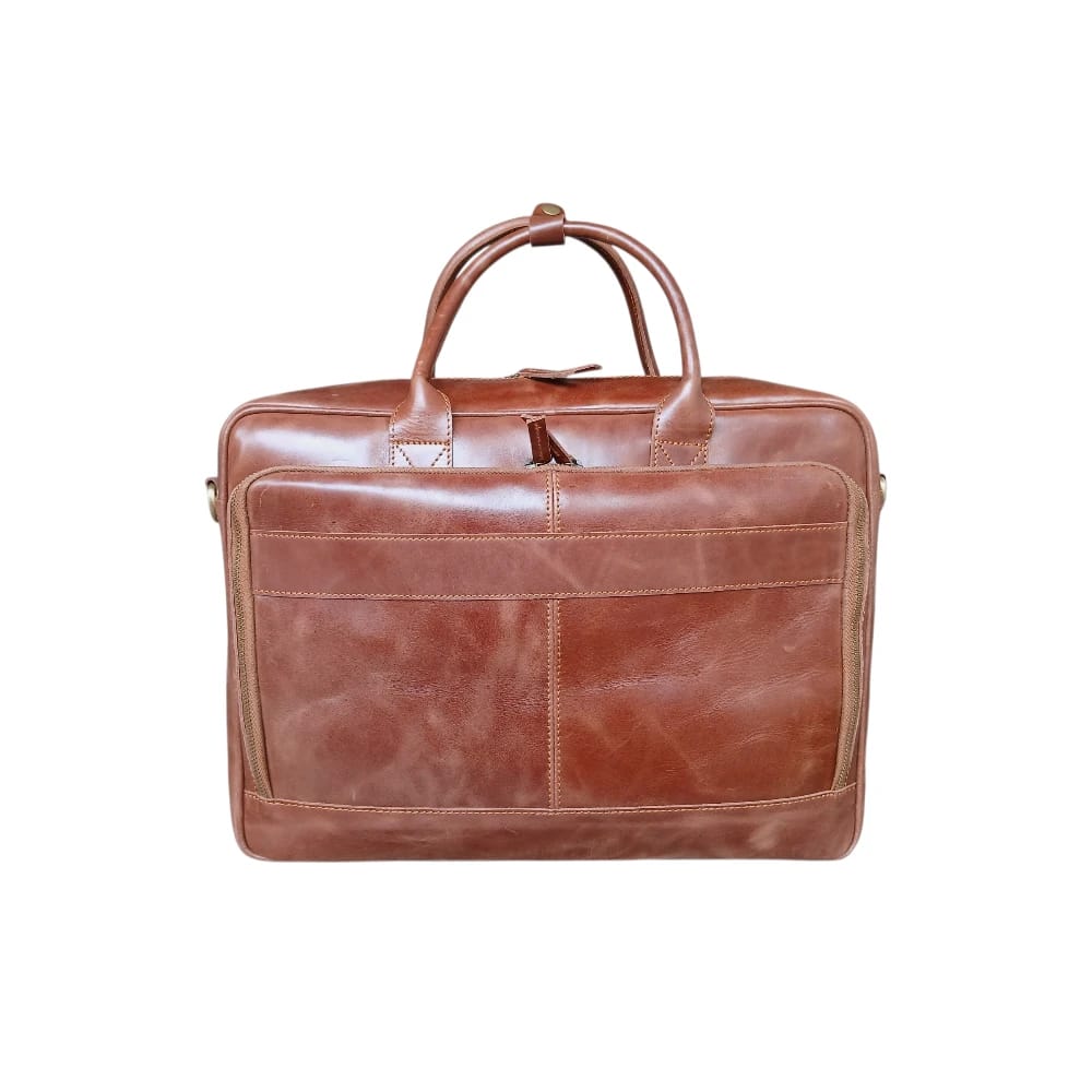 15-Inch Dark Brown premium Leather Laptop Bag