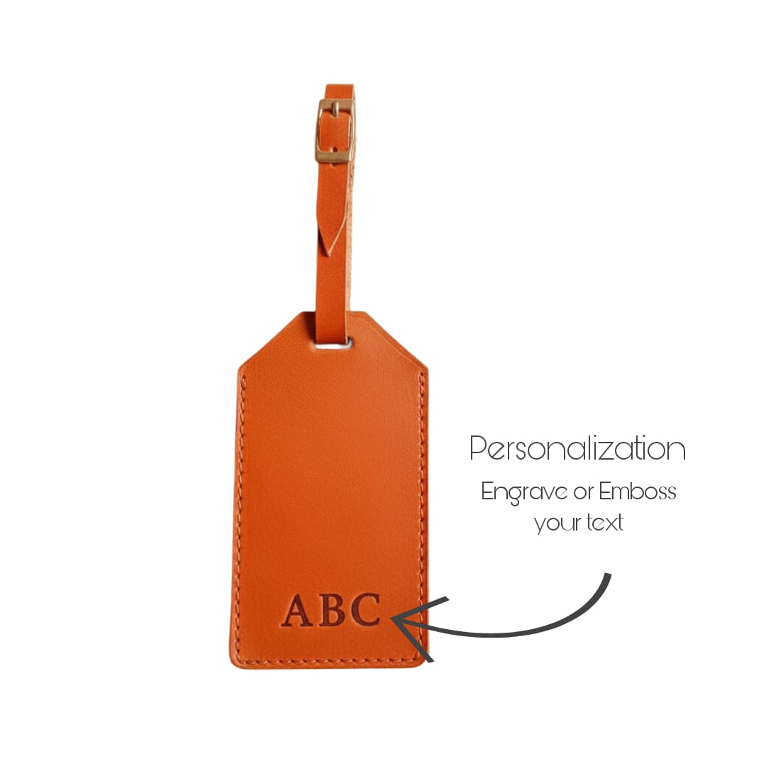 Handmade Premium Ocean Leather Luggage Tag Personalized Travel Identifier