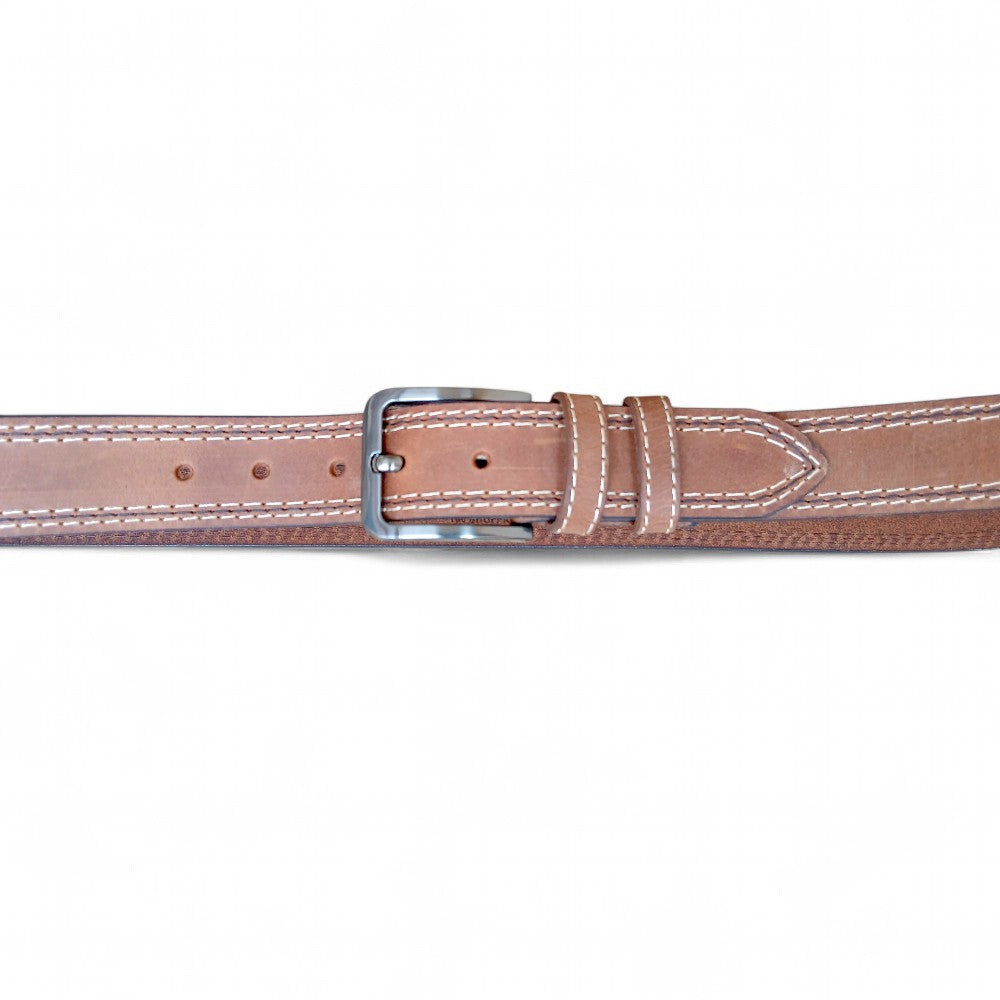 Top grain buffalo leather texture — camel brown casual belt 40mm, genuine leather, buy online Pakistan