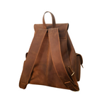 Vintage Dark Brown Leather Backpack Handmade Full-Grain Drawstring Rucksack