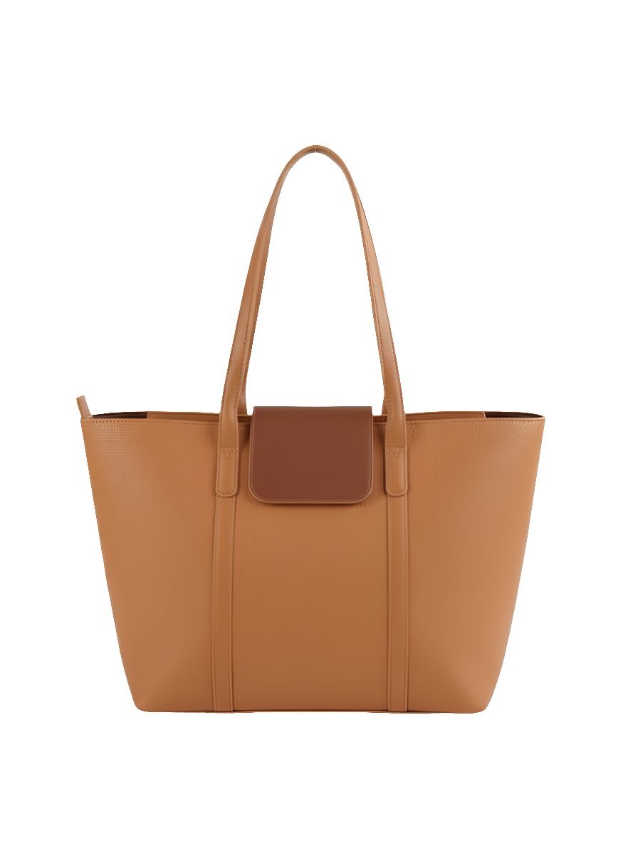 Camel Brown Leather Handbag for Women