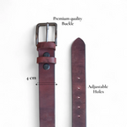Casual Belt for Men Brown Casual Top Grain Buffalo Leather 40mm