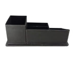 Black leather office organizer for notes, cards, and stationery
