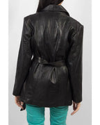 Black Leather Coat for Women