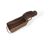 Dark Brown Leather Toiletry Bag - Dopp Kit