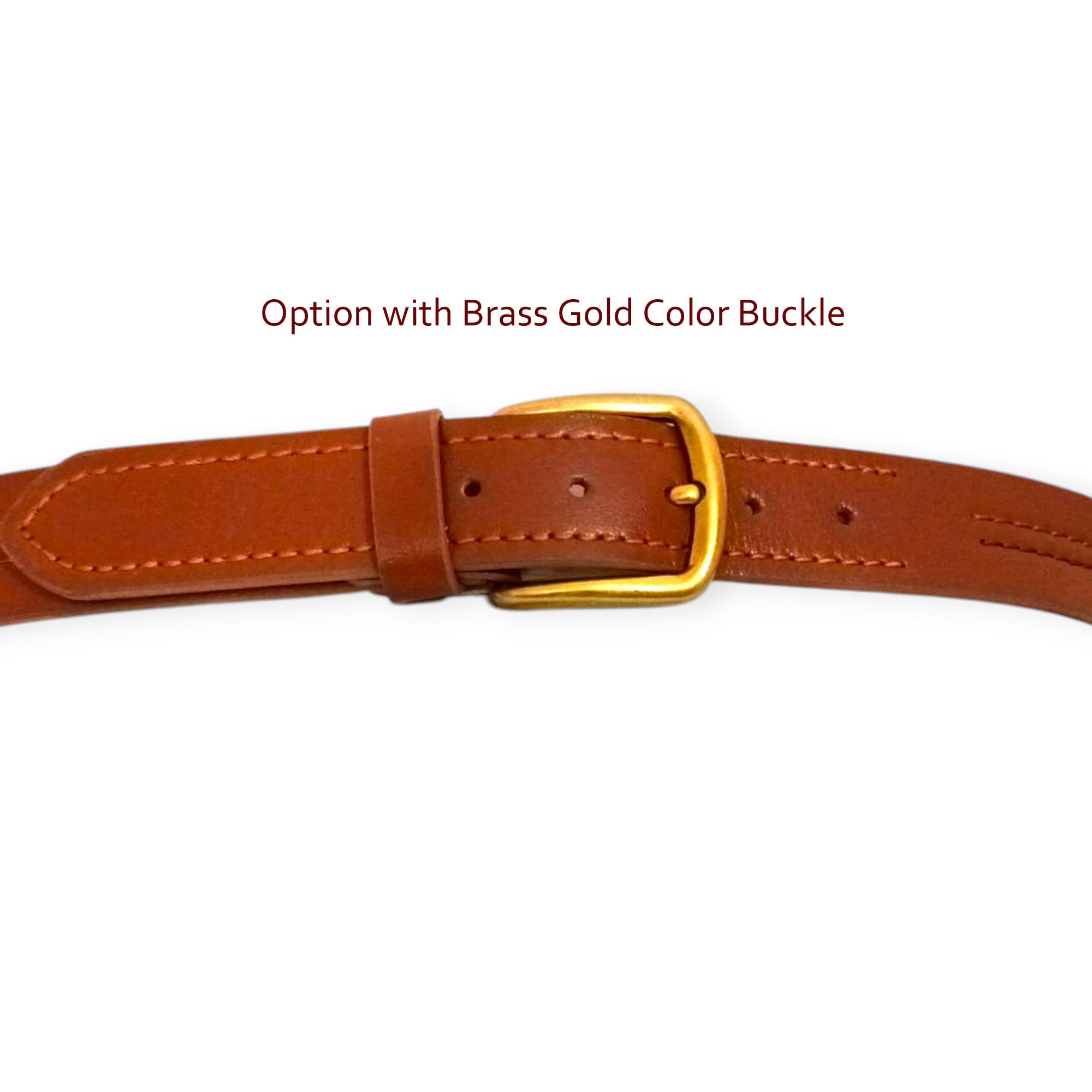 Tan Leather Casual Belt - Centre Stitched 40mm Wide