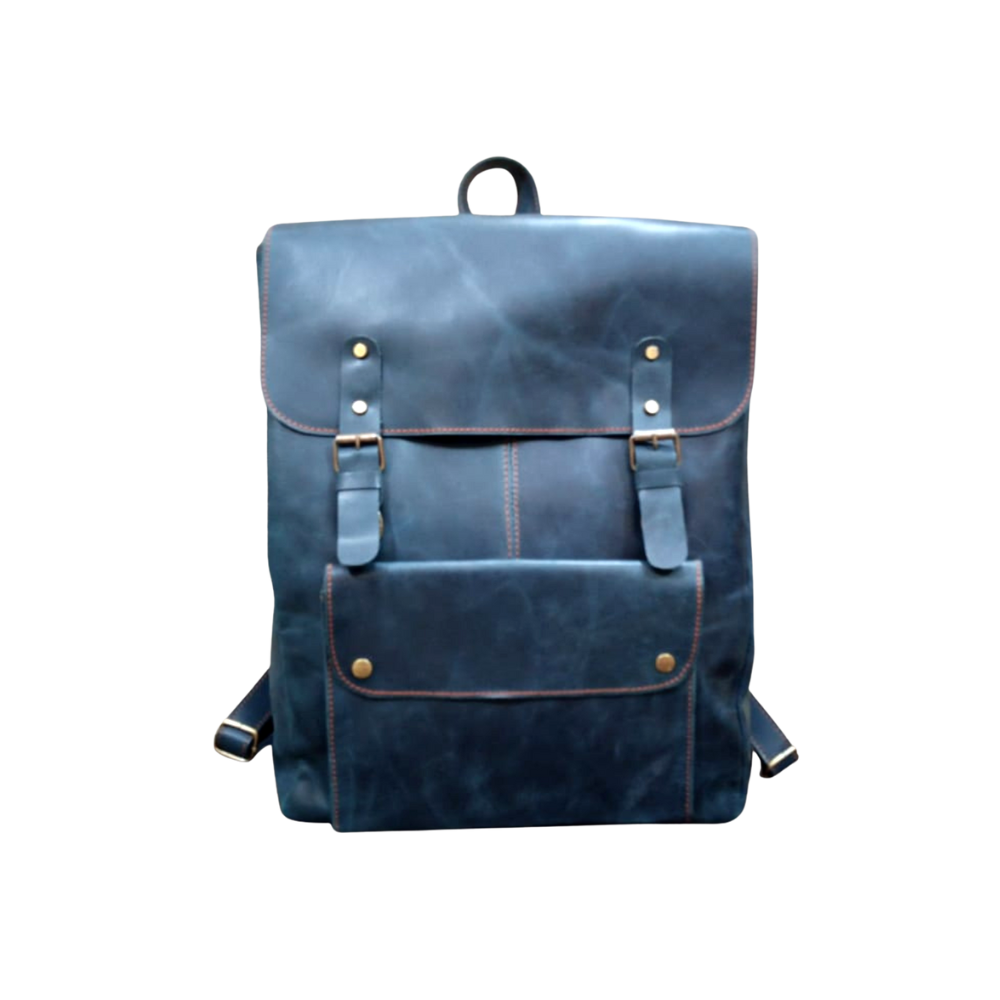 Leather laptop backpack 