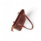 Dark Brown Crazy Horse Leather Tote Bag | Long Handle Women’s Handbag