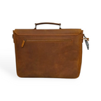 Handmade Premium Leather Messenger Bag 15.6" Briefcase – Tan (Crazy Horse Leather)