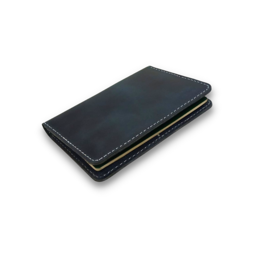 Navy Leather Passport Wallet