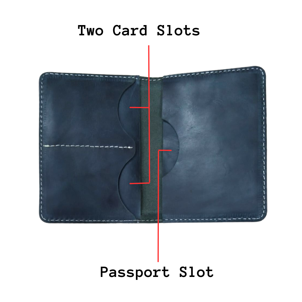 Navy Leather Passport Wallet