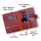 Rust leather iPad sleeve for MacBook 12 inch